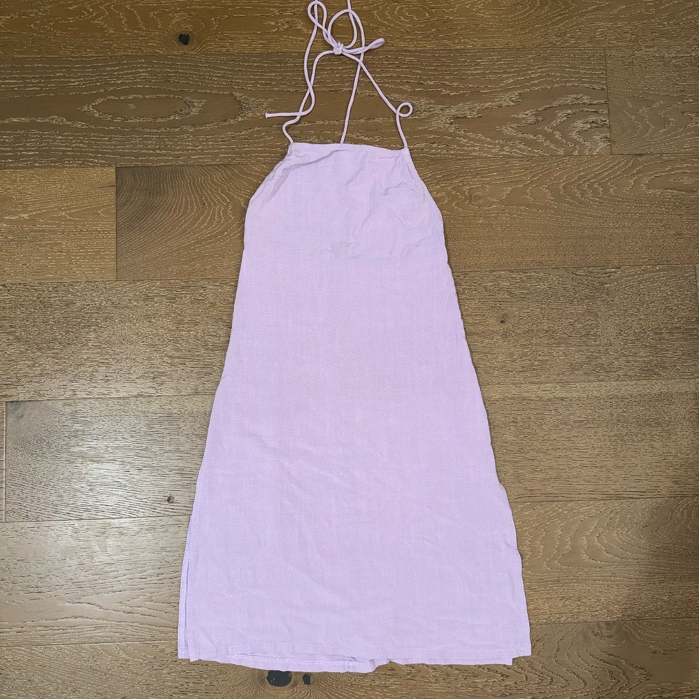 Princess Polly Light Pink Backless Halter Midi Dress